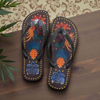 Chinelo de tira feminino moda tropical com solado resistente macio para maior durabilidade no uso diário
