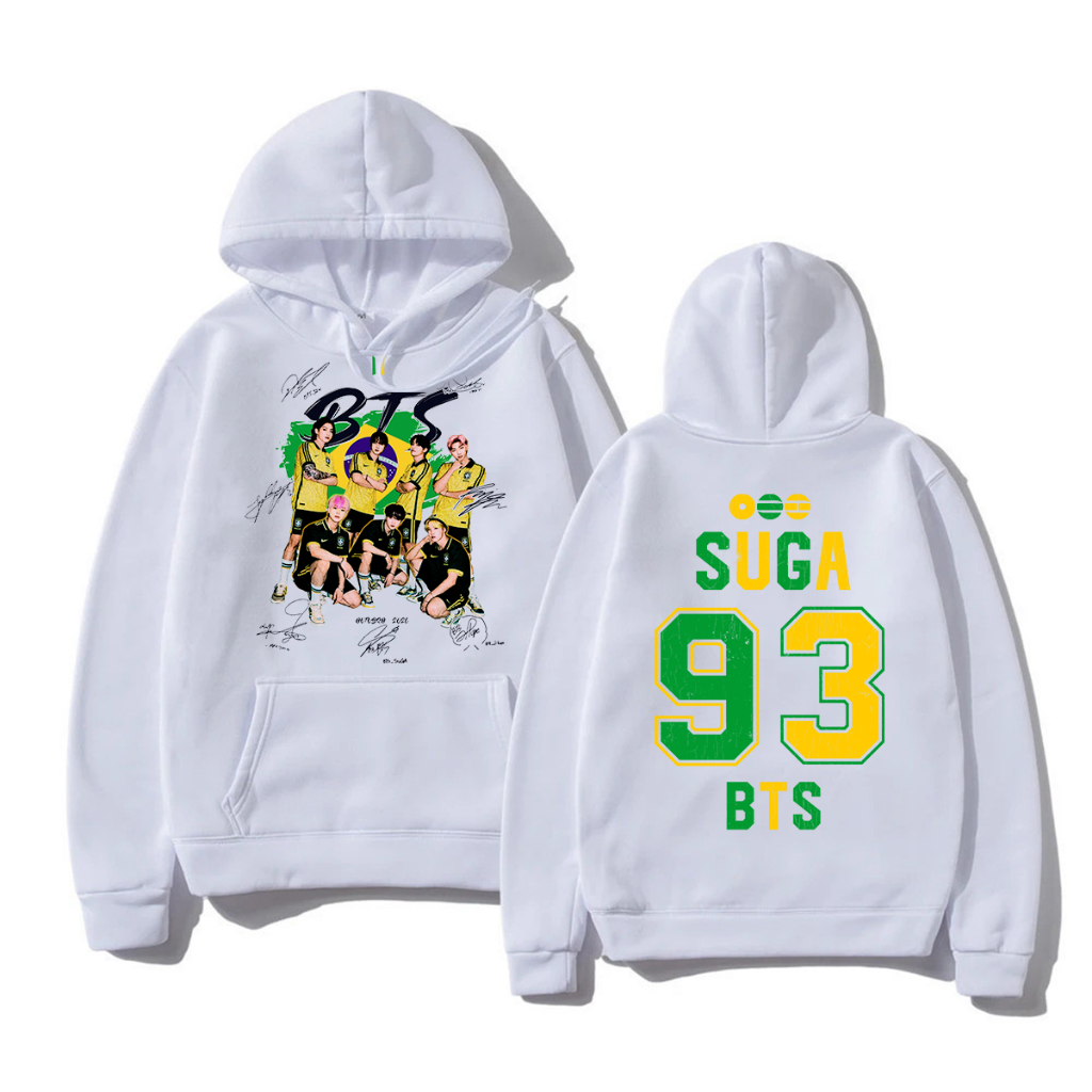 Moletom Canguru Blusa de Frio Suga 93 BTS Bangtan Boys Turnê Mundial Show Brasil 2026 K-pop Army