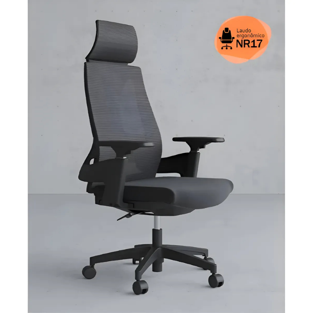 Cadeira De Escritório Ergonômica B650 Executiva Suporte Lombar Tela Mesh 200kg