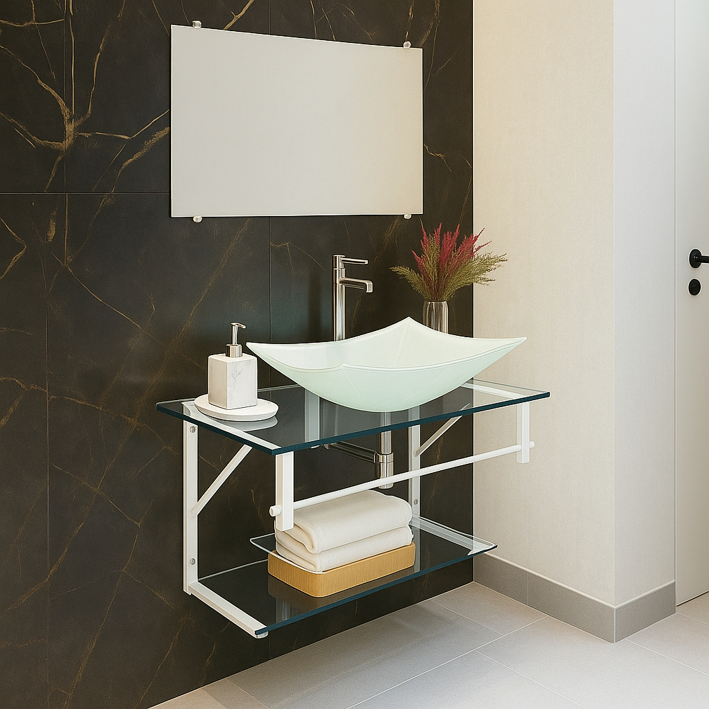 Gabinete de Vidro Para Banheiro 40cm 50cm 60cm Cores Variadas