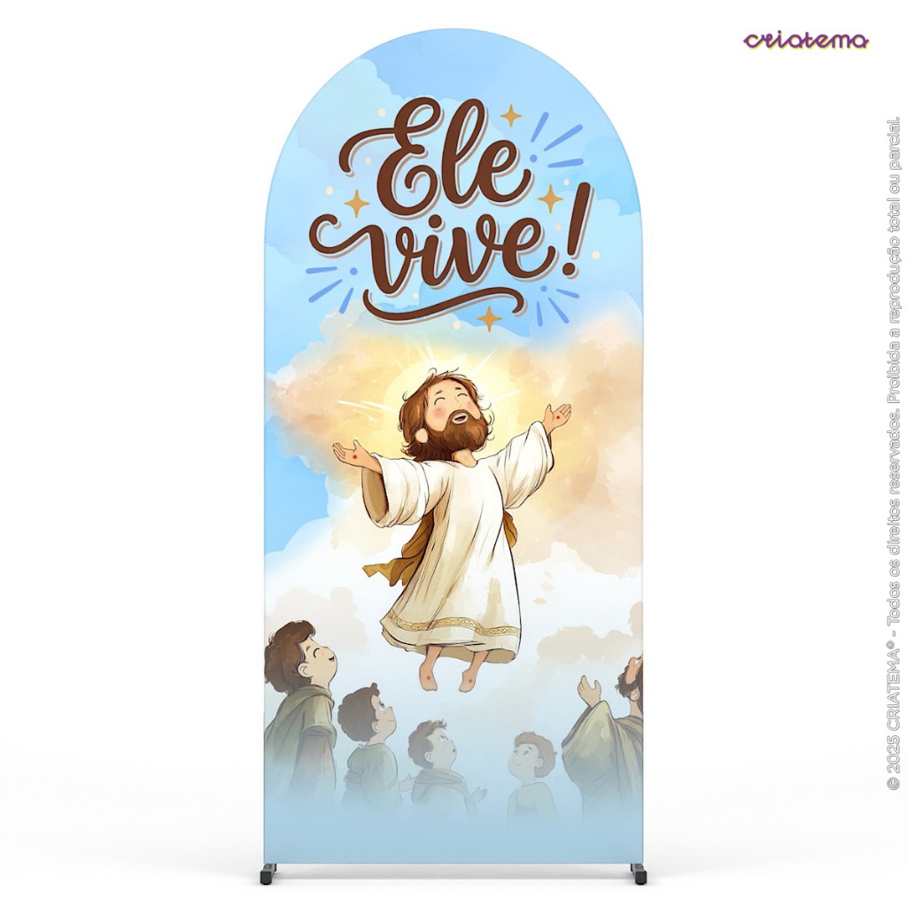 Capa Painel Romano Páscoa Religioso Decorativo Em Tecido Sublimado Veste Fácil — imagem 2 de 2