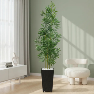 Planta Artificial Bambu Mosso e Vaso de Polietileno em Oferta na Shopee