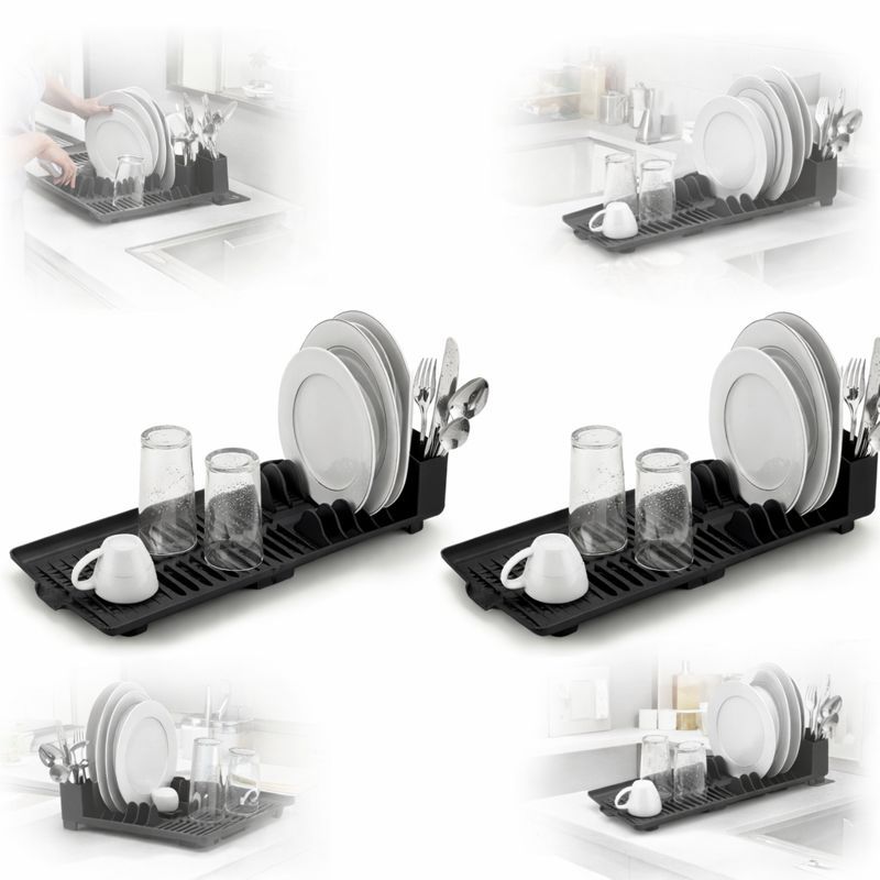 Escorredor De Louça Prato Copo e Dispenser Porta Detergente Bucha Preto em Oferta na Shopee