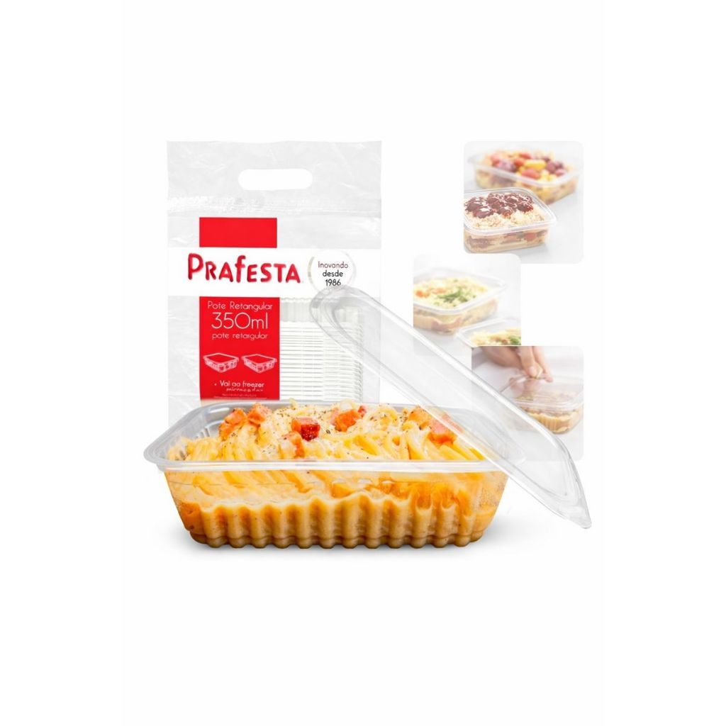 Kit 48 Pote Descartável 250ml Freezer Microondas Marmita