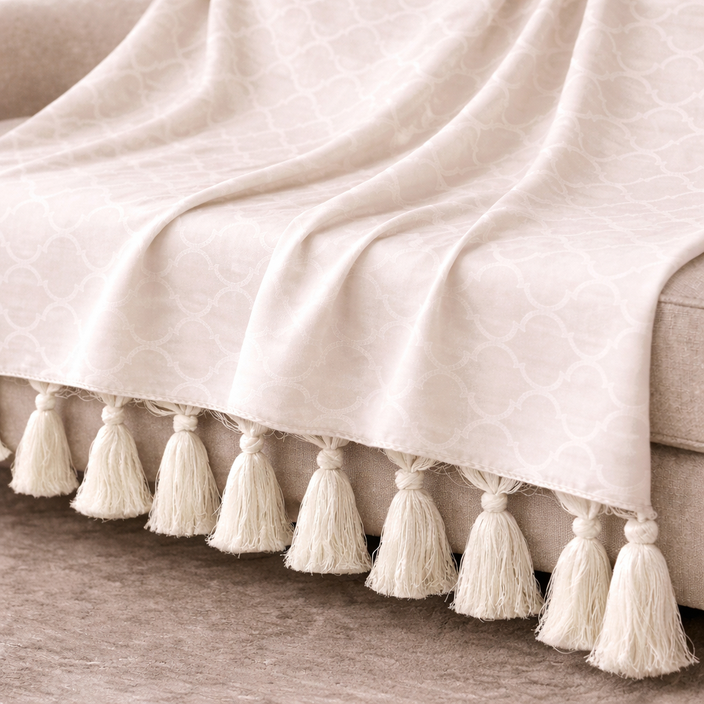 Manta Xale Jacquard Geométrica para Sofá 2,50x1,40 Premium