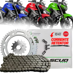 Kit Relação Transmissão Moto Yamaha Fz25 Fazer 250 2018 Scud
