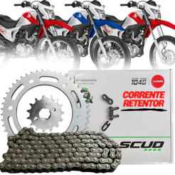 Kit Relação Com Retentor Bros 160 Xre190 Transmissão 1045 Scud