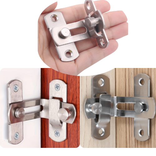 KIT Trava Tranca Angular L90º E RETO Graus Canto Janela Fechadura Porta Fecho Segurança Ladrão Casa Apartamento