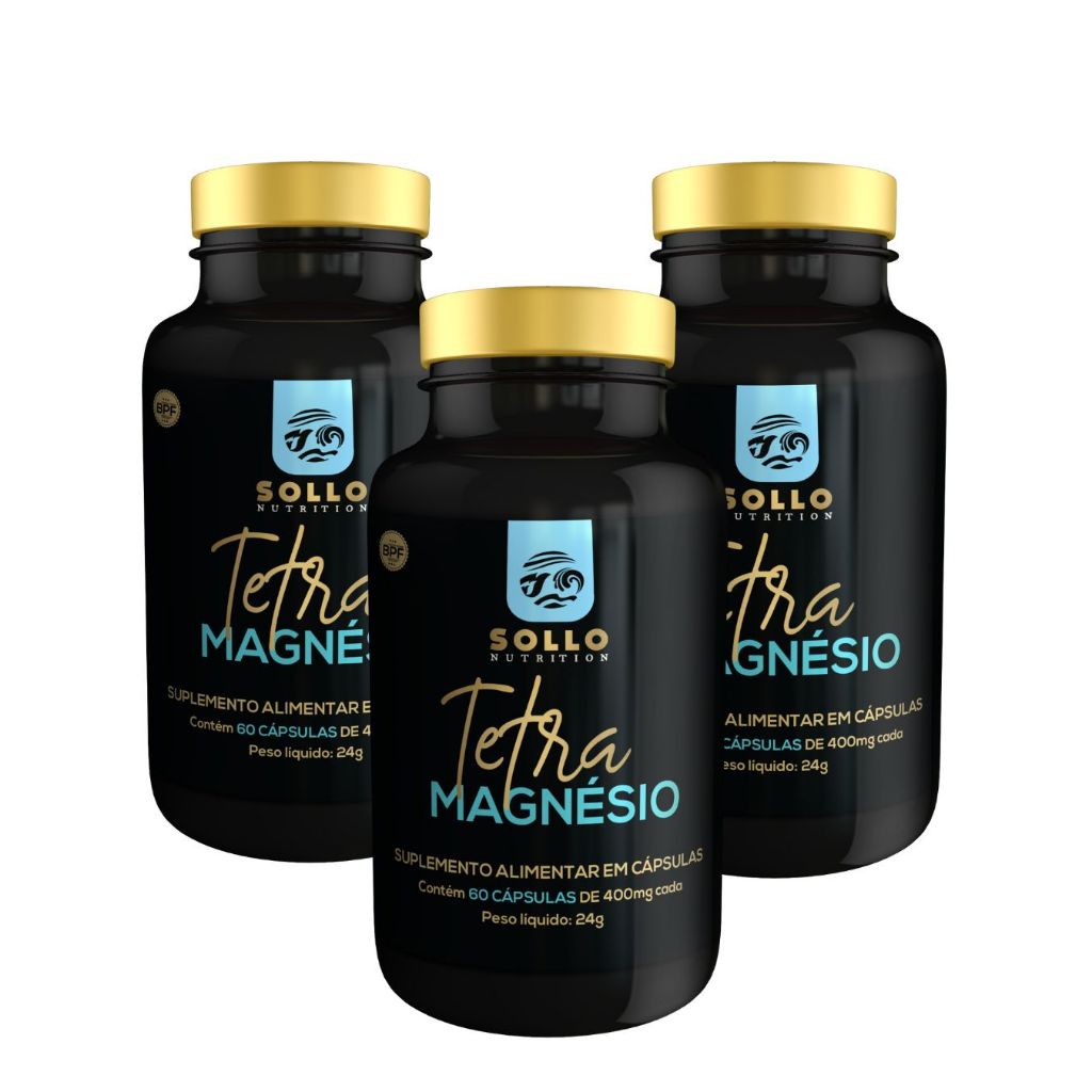 Kit 3x Tetra Magnésio - 60 Cápsulas