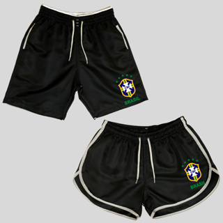 Conjunto 2 Shorts de Casais Brasil Bermudas Casal Namorados Copa Do Mundo Lançamento em Oferta na Shopee