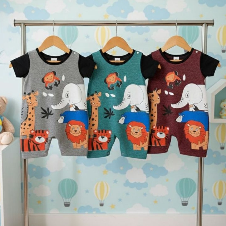 Kit Macacões Jardineira Baby Menino com 3 - 2 ou 1 Macacão