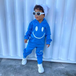 Conjunto Moletom Bebê Infantil Criança Menino Agasalho Masculino Moleton Inverno com Capuz