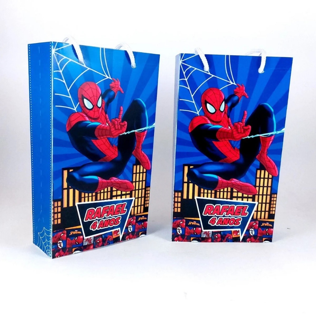 Sacolinha personalizada HOMEN ARANHA PEGUE E MONTE | Personalizados lembrancinhas mimos HOMEM ARANHA