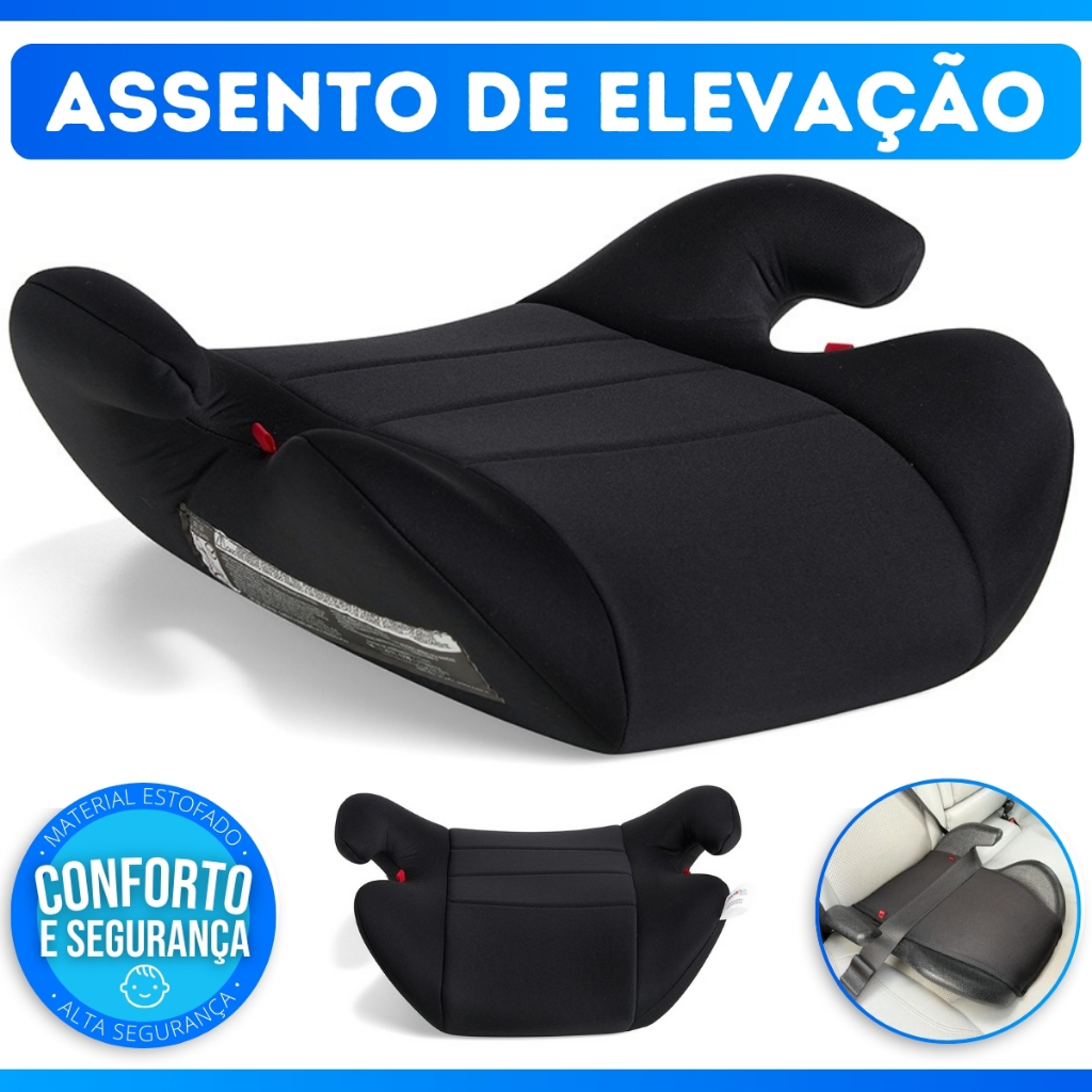 Assento P/ Carro Cadeirinha Infantil Estofada Preta 15 à 36Kg