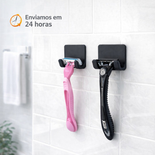 Suporte Para Barbeador Porta Gilete Gillette Prestobarba Parede Sem Furo Fita 3M Preto Banheiro em Oferta na Shopee