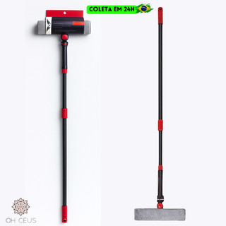Rodo Limpa Vidros 2 em 1 Esfregador Microfibra Cabo Extensível 1,5m Janelas Espelhos Box