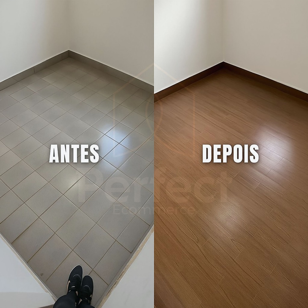 Kit 20 Painéis Lisos Dupla Face MDF 45x11cm Autocolante Parede e Piso Decorativo