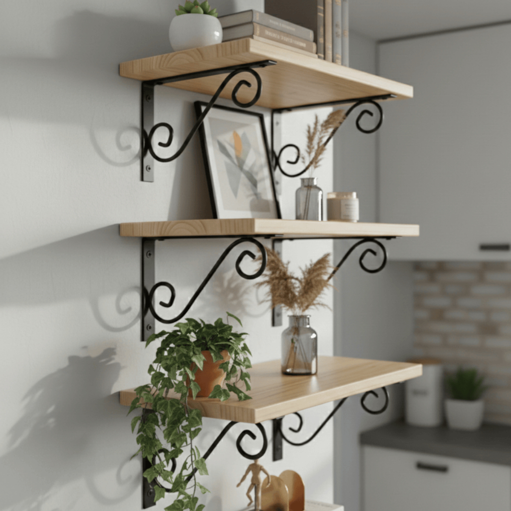 Kit 6 Mão Francesa Colonial em Aço Reforçado Suporte Prateleira Parede 10kg em Oferta na Shopee