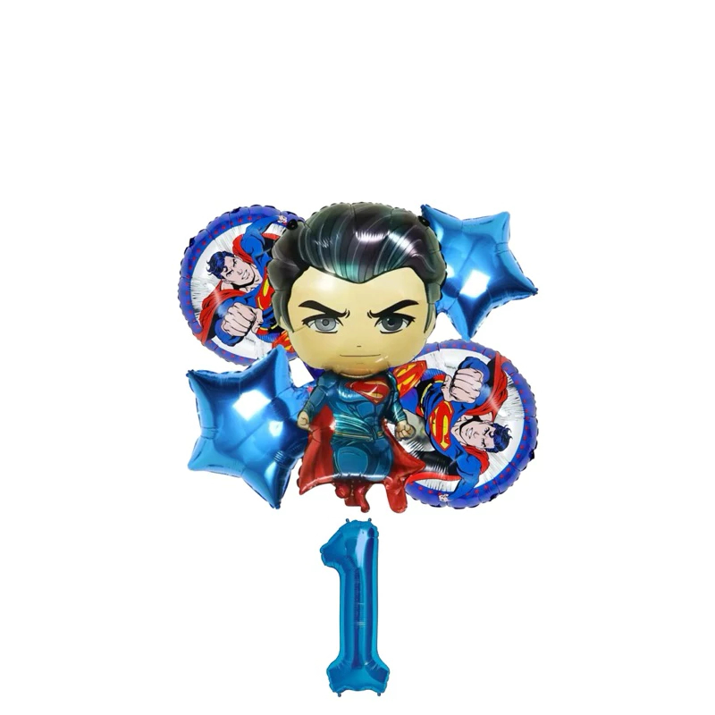 Kit C/1, Kit C/5, Kit C/6 e Kit C/10 BALÃO METALIZADO SUPERMAN HOMEM DE AÇO SUPER-HOMEM LIGA DA JUSTIÇA HERÓI