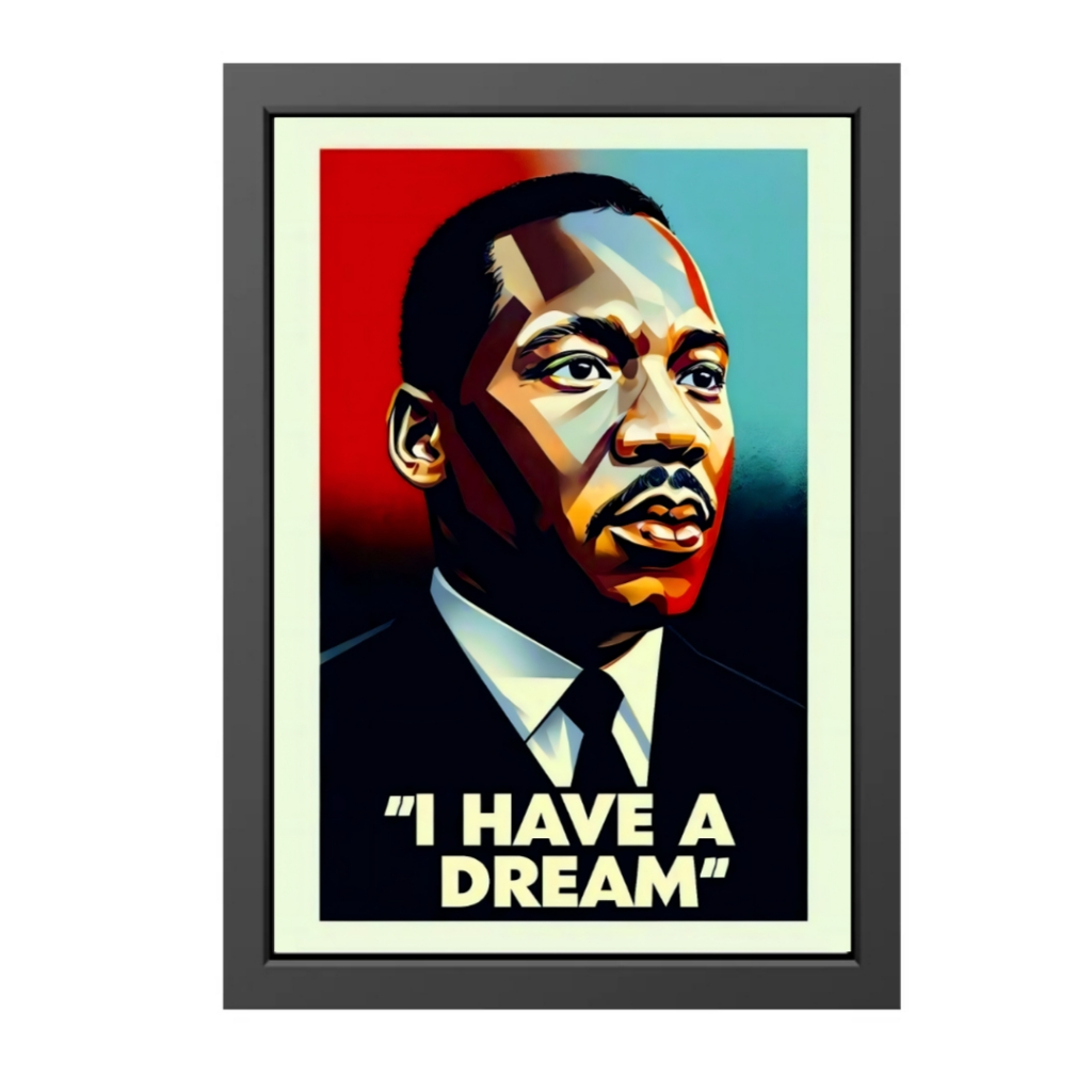 Quadro Plava Decorativa Martin Luther King I Have a Dream Decoração A3 A4 MDF