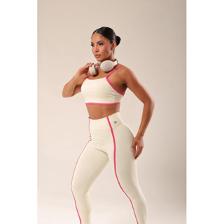 Conjunto Fitness Poliamida Top e Legging Cintura Alta Zero Transparência em Oferta na Shopee