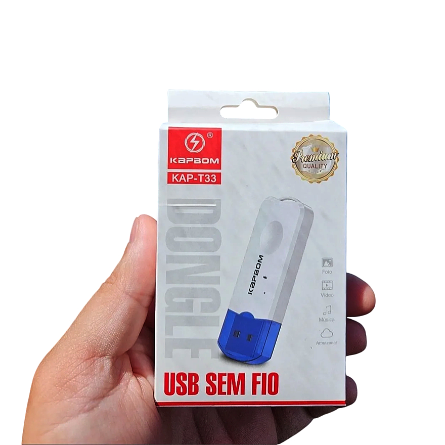 ADAPTADOR RECEPTOR DE MÚSICA SEM FIO PARA SOM USB - USB BLUETOOTH - KAPBOM