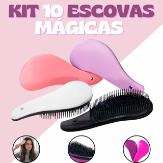 Kit 10 Escovas Mágicas pra Cabelo - Anti Frizz - Para desembaraçar Cabelo em Oferta na Shopee