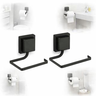 Kit 2 Suporte Porta Papel higiênico Preto Dupla Face 3m em Oferta na Shopee