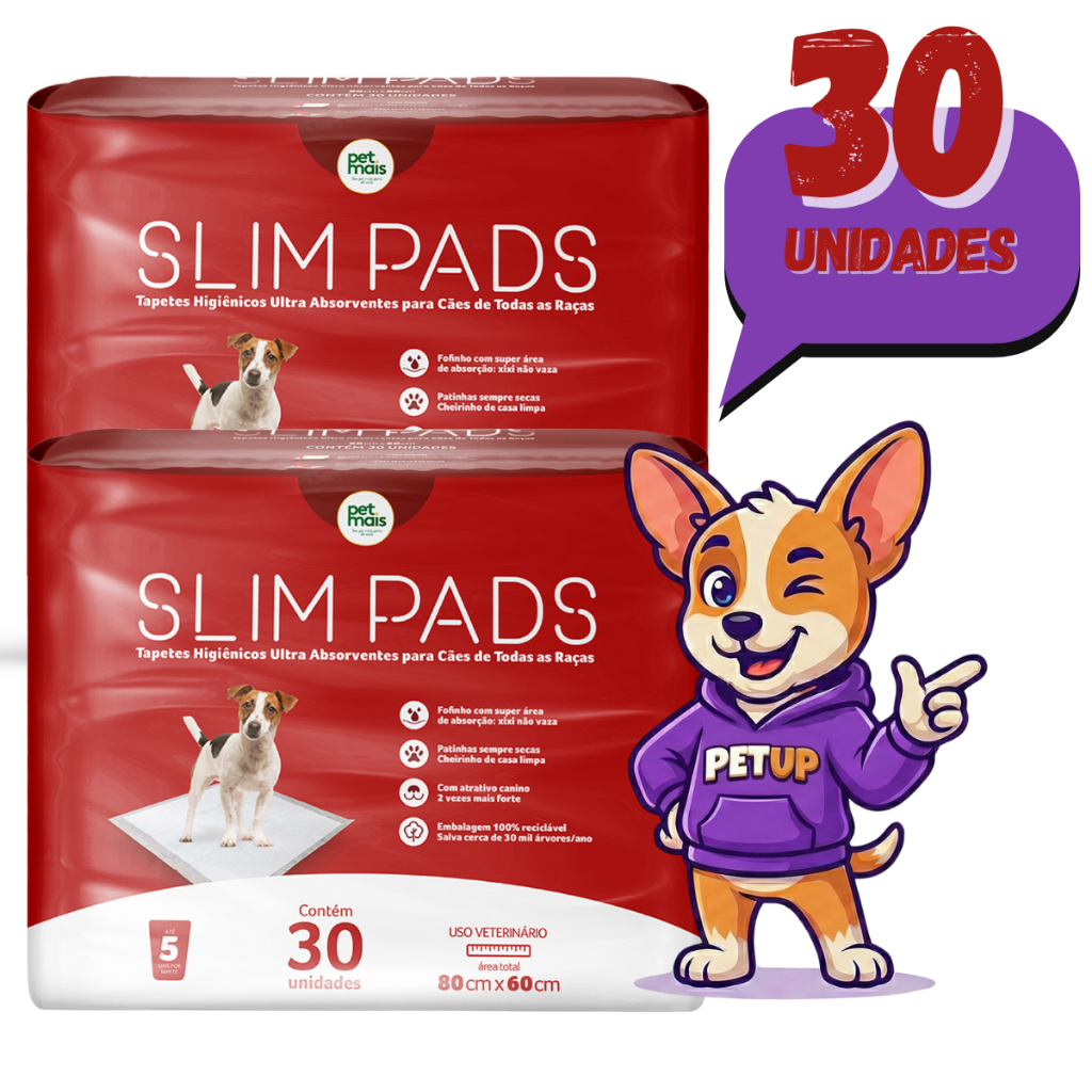 Tapete Higiênico Pet Cães Slim Pads 80cm x 60cm Petmais 30 unidades em Oferta na Shopee