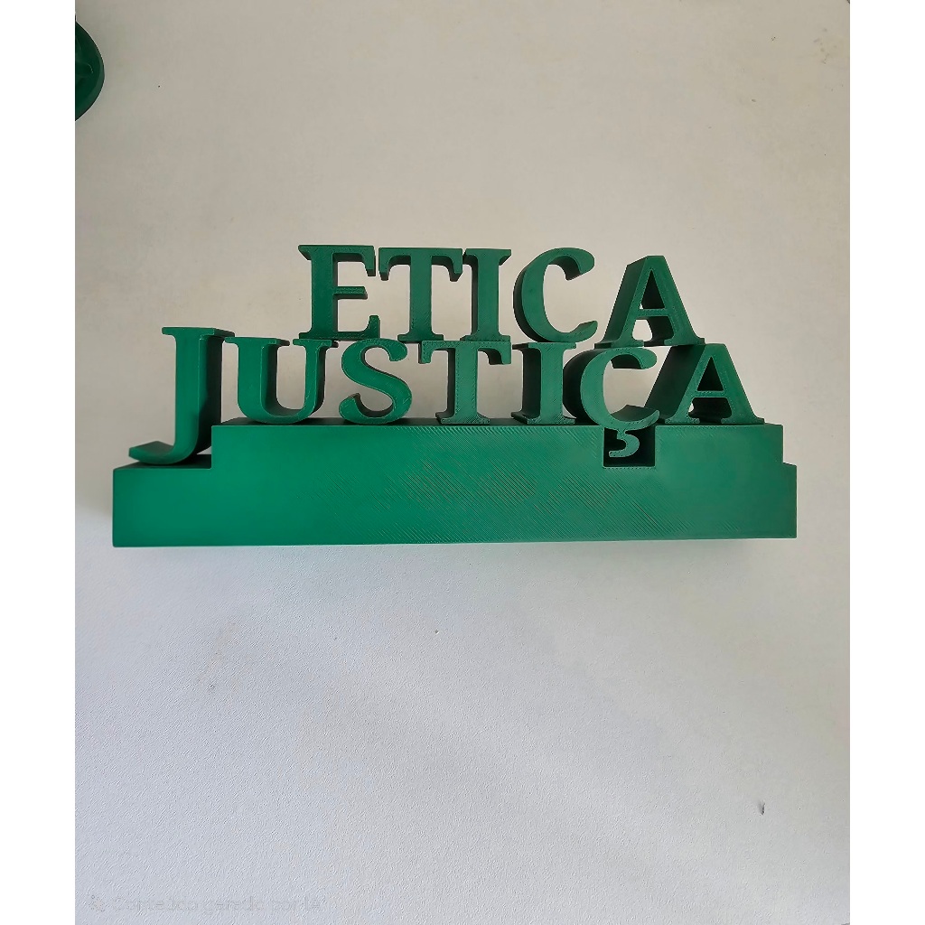 LETREIRO JUSTIÇA E ÉTICA, DECORACAO PARA ESCRITORIO, ESCRIVANINHA, RACK OU ESTANTES,