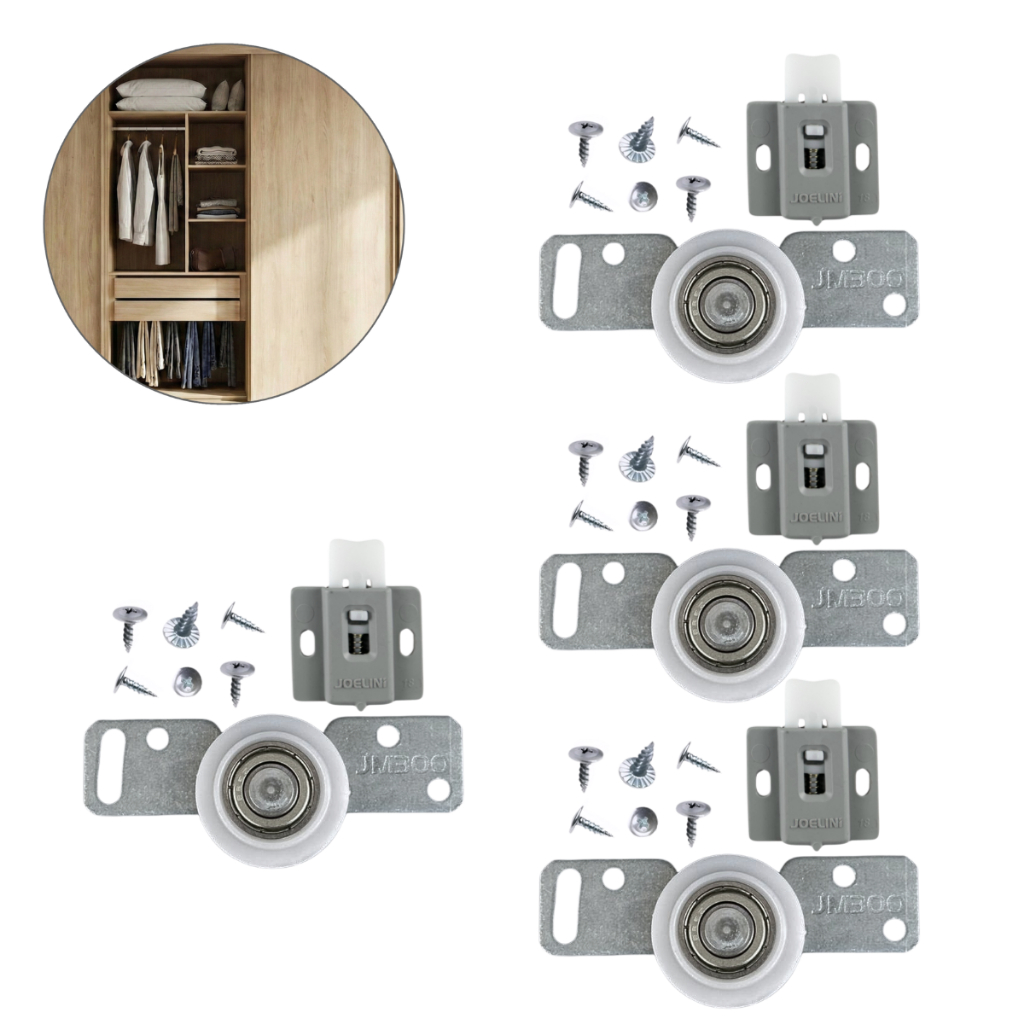 Kit Roldana P/ 2 Porta De Correr Jm300 Móveis Guarda Roupa