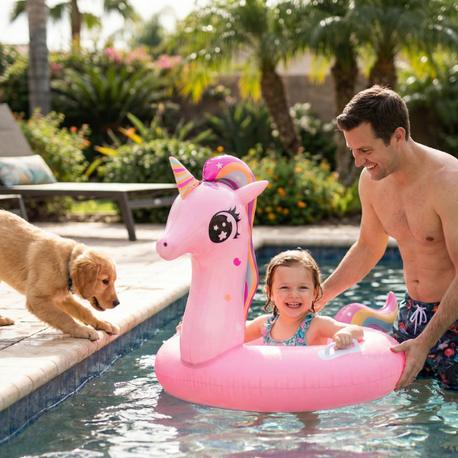 Boia infantil unicórnio - até 40kg, 2 a 12 anos em Oferta na Shopee