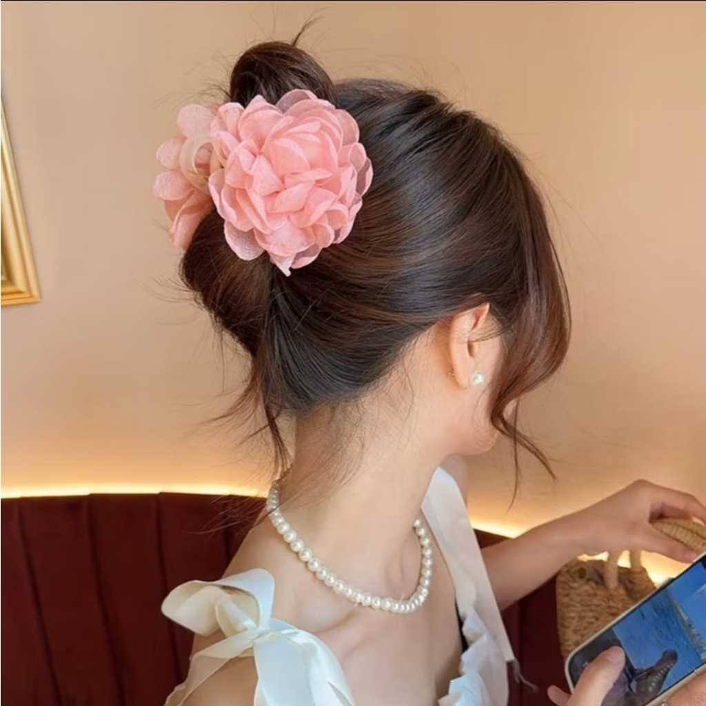 Prendedor de Cabelo Piranha Flor Colorida em Oferta na Shopee