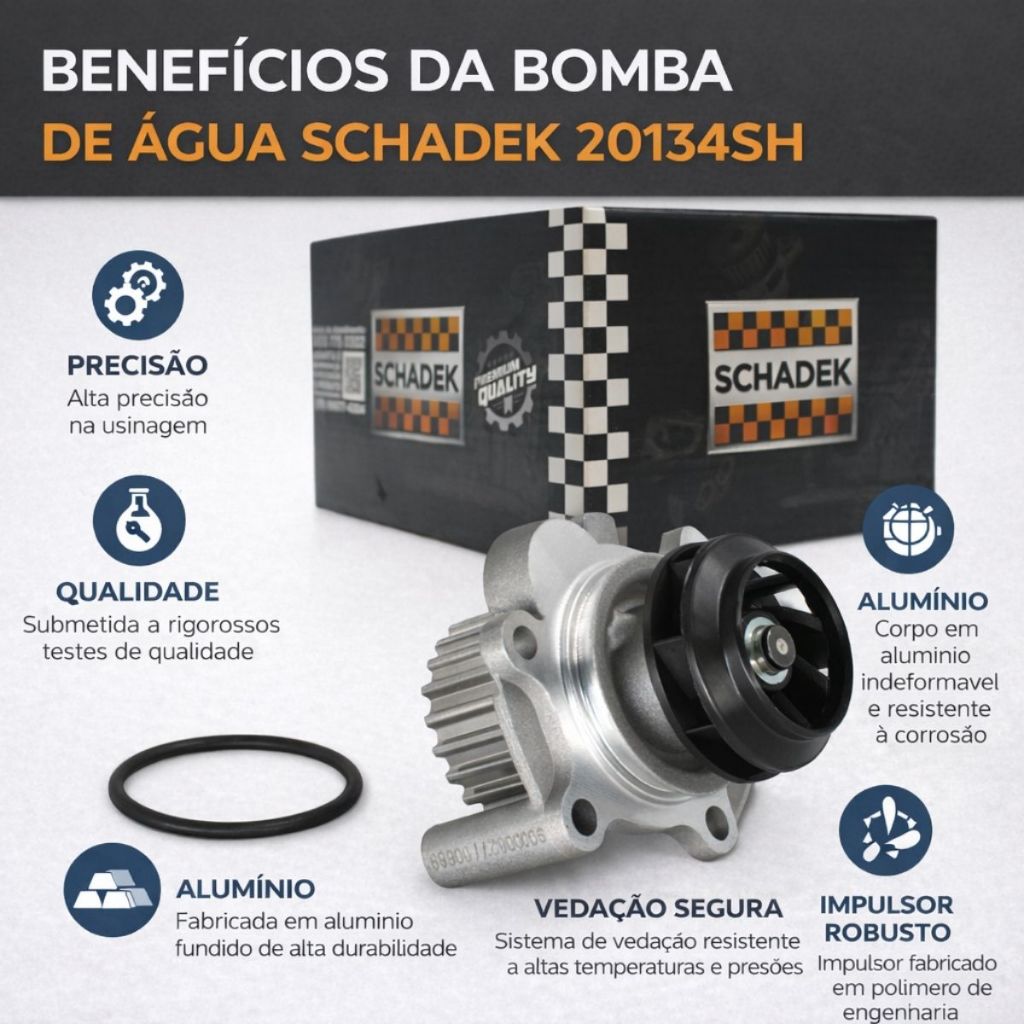 Bomba Dágua A3 Bora Golf Beetle Passat Variant Polo 1.8 2.0 Schadek 20134SH em Oferta na Shopee