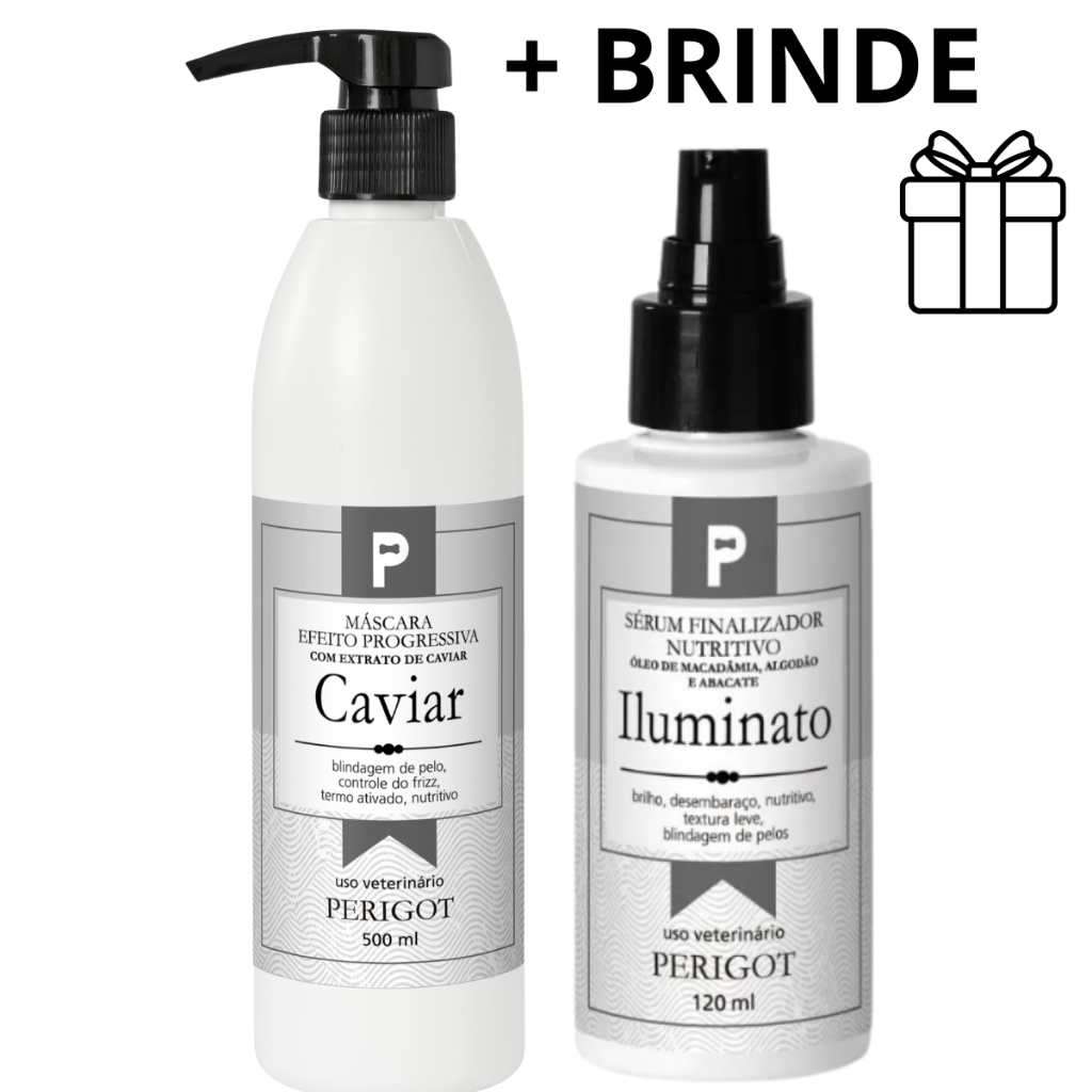 Mascara De Caviar Perigot 500gr + Serum Illuminato 120ml Perigot - Original Pelos Lisos