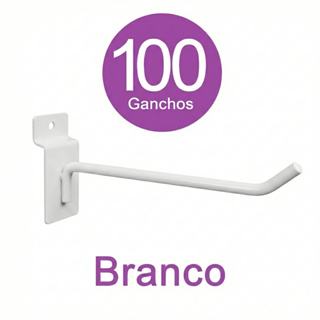 Gancho para Painel Canaletado 20 cm Branco Kit 100 Peças Reforçado Loja Expositor Aço Resistente em Oferta na Shopee
