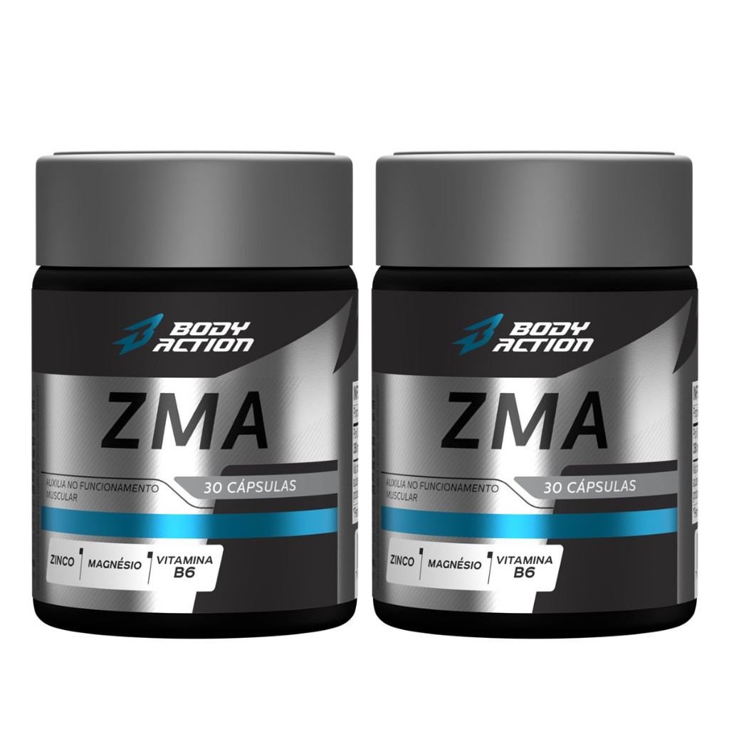 Kit 2x ZMA Zinco Magnésio Vitamina B6 Super Concentrado Bodyaction em Oferta na Shopee