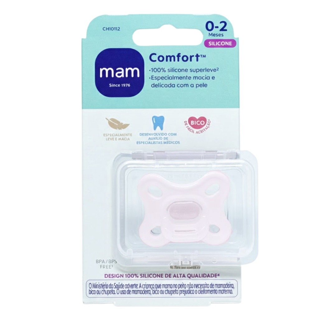 Chupeta MAM 100% Silicone Comfort Macia Embalagem Unitária Bico Pequeno Recém Nascido 0-2 meses Bpa Free em Oferta na Shopee