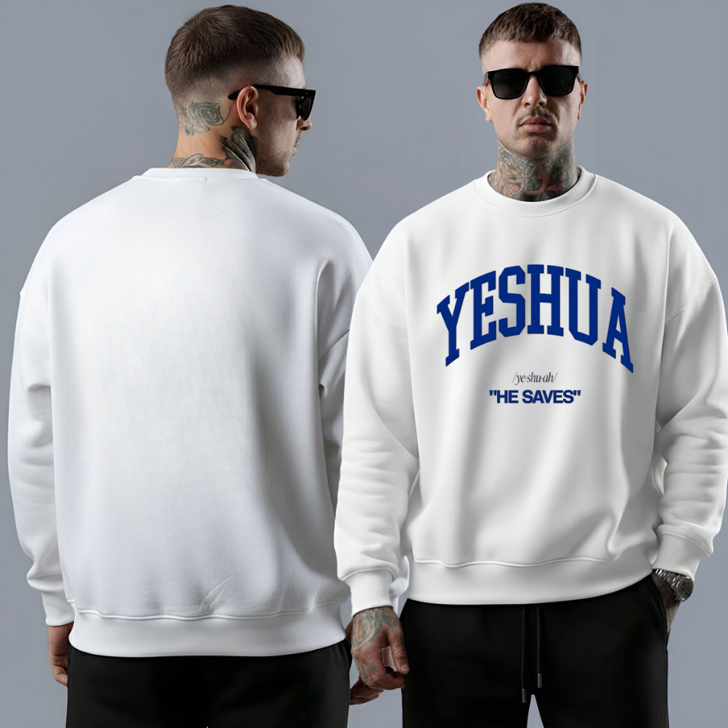 Moletom Masculino Sem Capuz Blusas De Frio Estampa Yeshua Flanelado