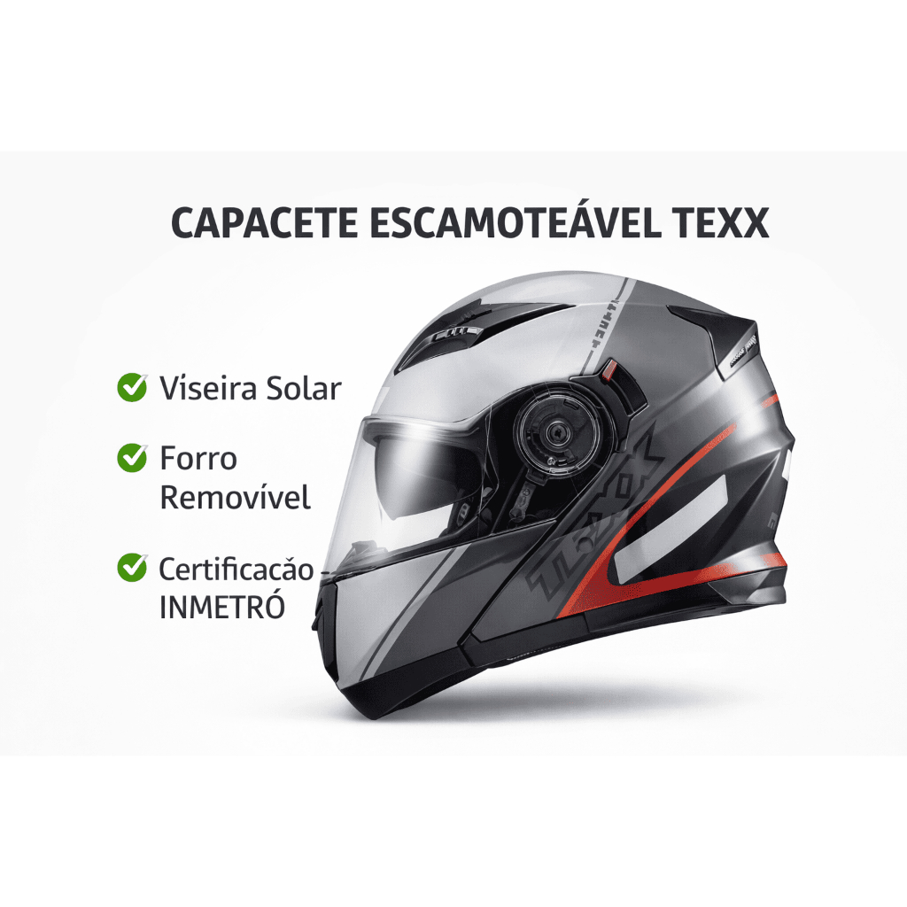 Capacete Texx Gladiator V3 Makan |Escamoteável  Viseira Solar em Oferta na Shopee