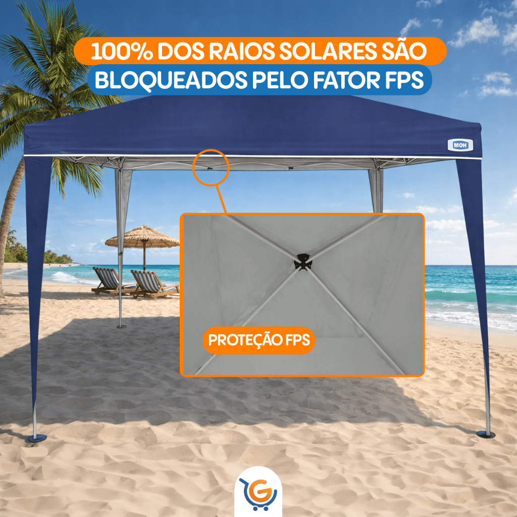 Tenda Gazebo Articulado 3x3 Sanfonado Mor Azul X-flex Oxford Com Proteção Solar Barraca de Praia em Oferta na Shopee
