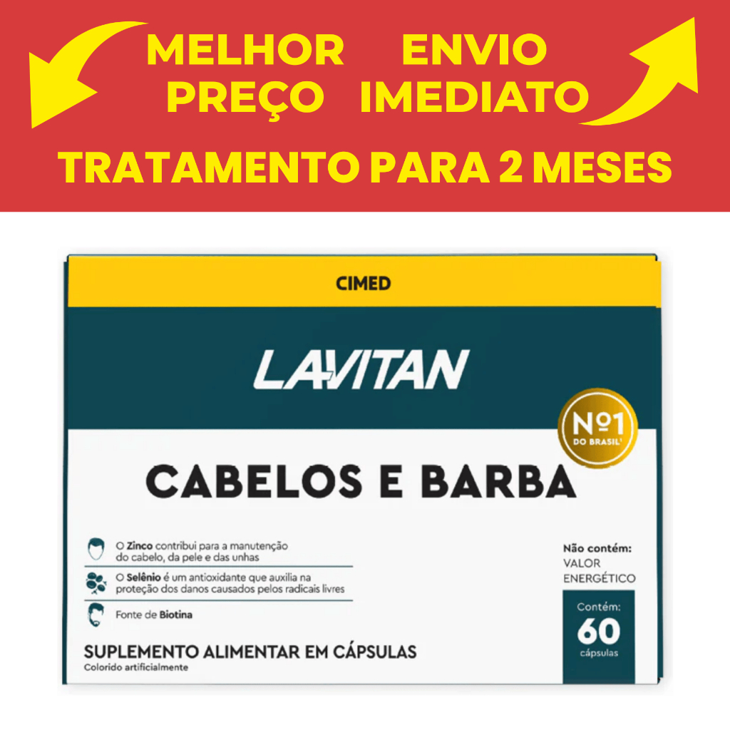 Cimed com 60 Cápsulas - Lavitan Cabelos Hair e Barba