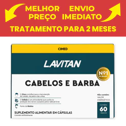 Cimed com 60 Cápsulas - Lavitan Cabelos Hair e Barba