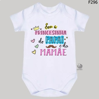 Body Roupa de Bebê Frases Sou a Princesinha Do Papai e Da Mamãe F296 em Oferta na Shopee