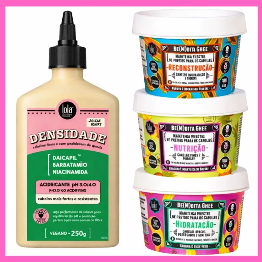 Kit Acidificante Lola Densidade 250g + Bemdita Ghee 3x100g - Lola Cosmetics
