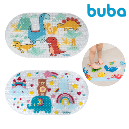 Tapete Antiderrapante Com Ventosa Buba Para Banho Infantil Bebê Higiene Banheiro Menina Menino