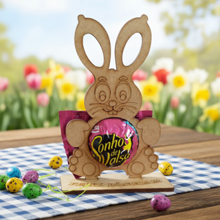 KIT 10 lembrancinha Coelho porta bombom de páscoa MDF em Oferta na Shopee