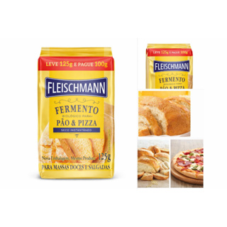 Fermento Biológico Seco Fleischmann 125g – Pão e Pizza em Oferta na Shopee