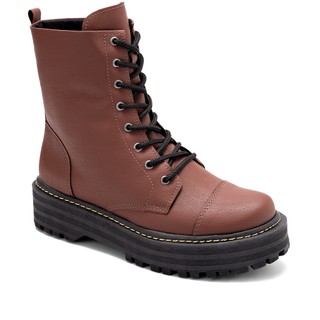 Coturno Feminino Lumiss Bota Tratorada Confort Blogueira