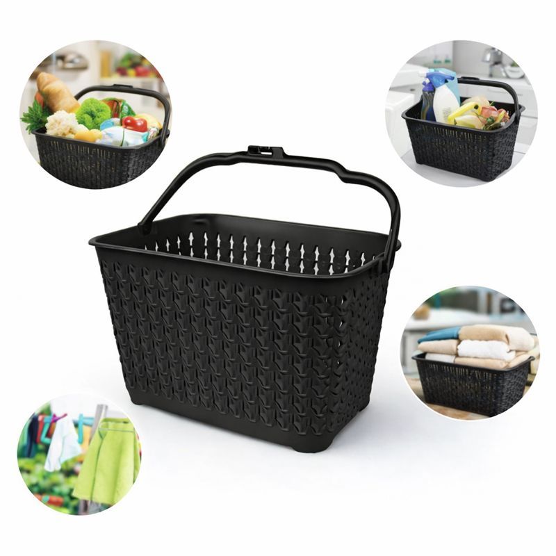 Cesto Com Alça organiza Prendedor de Roupas Lavanderia Preto em Oferta na Shopee